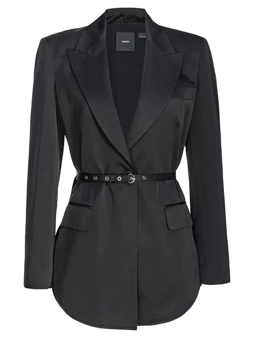 Blazer Goldeneye in Satin con Cintura | Eleganza e Stile Moderno