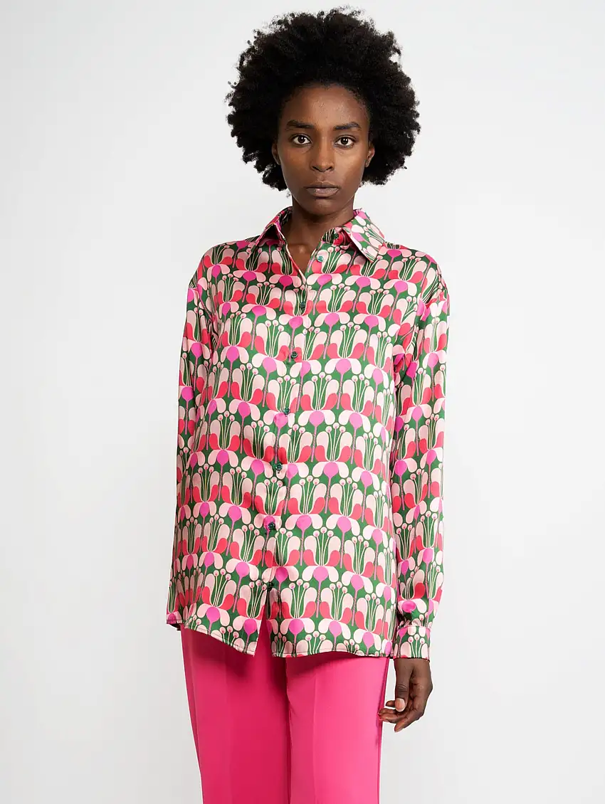 Camicia con Stampa Liberty Multicolor