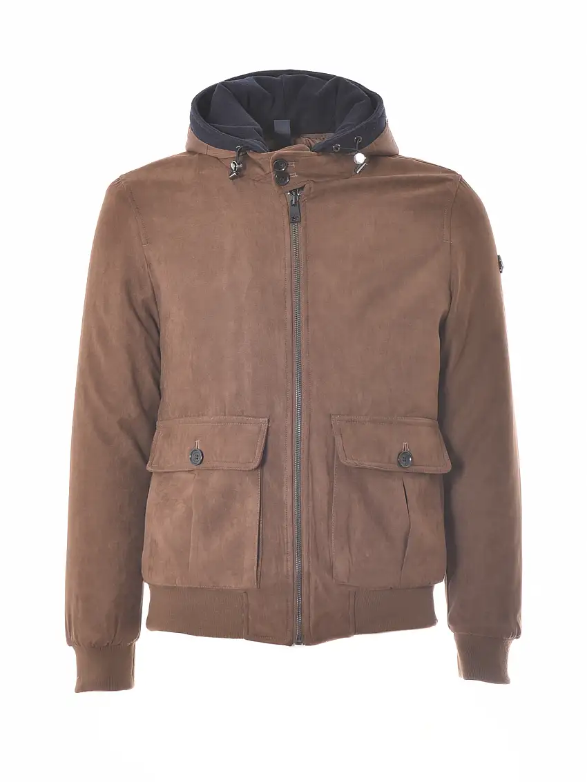 bomber cognac con cappuccio