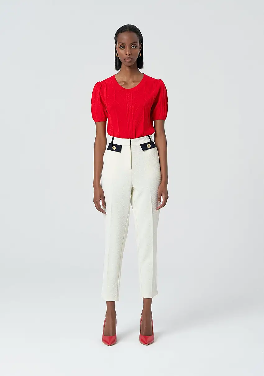 Pantalone a sigaretta in tessuto armaturato