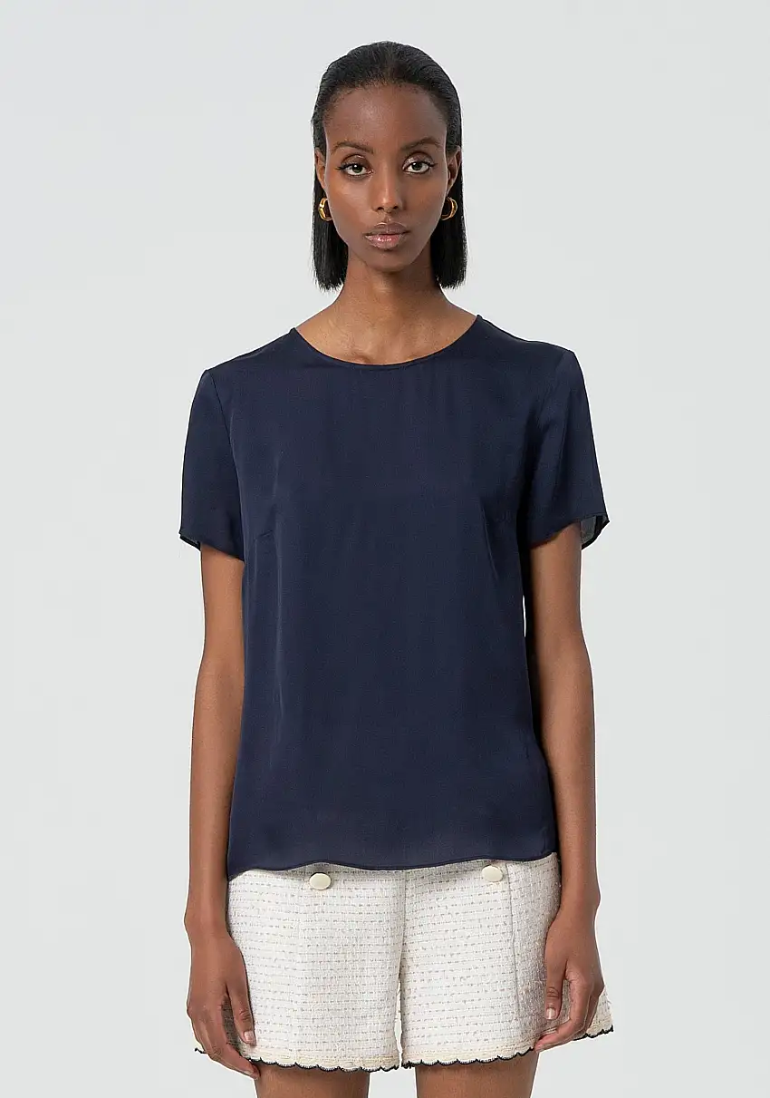 CLASSIC HALF SLEEVES BLOUSE SAND