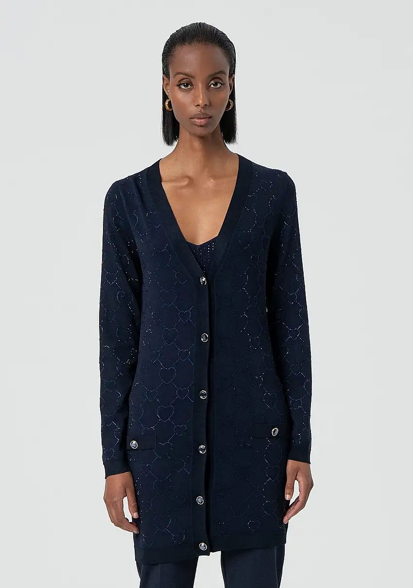 EMBELLISHED V-NECKLINE CARDIGAN DAR