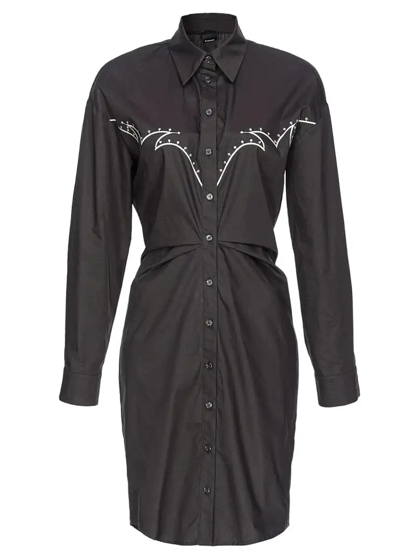 Chemisier in Cotone con Ricamo Nero - Stile e Comfort