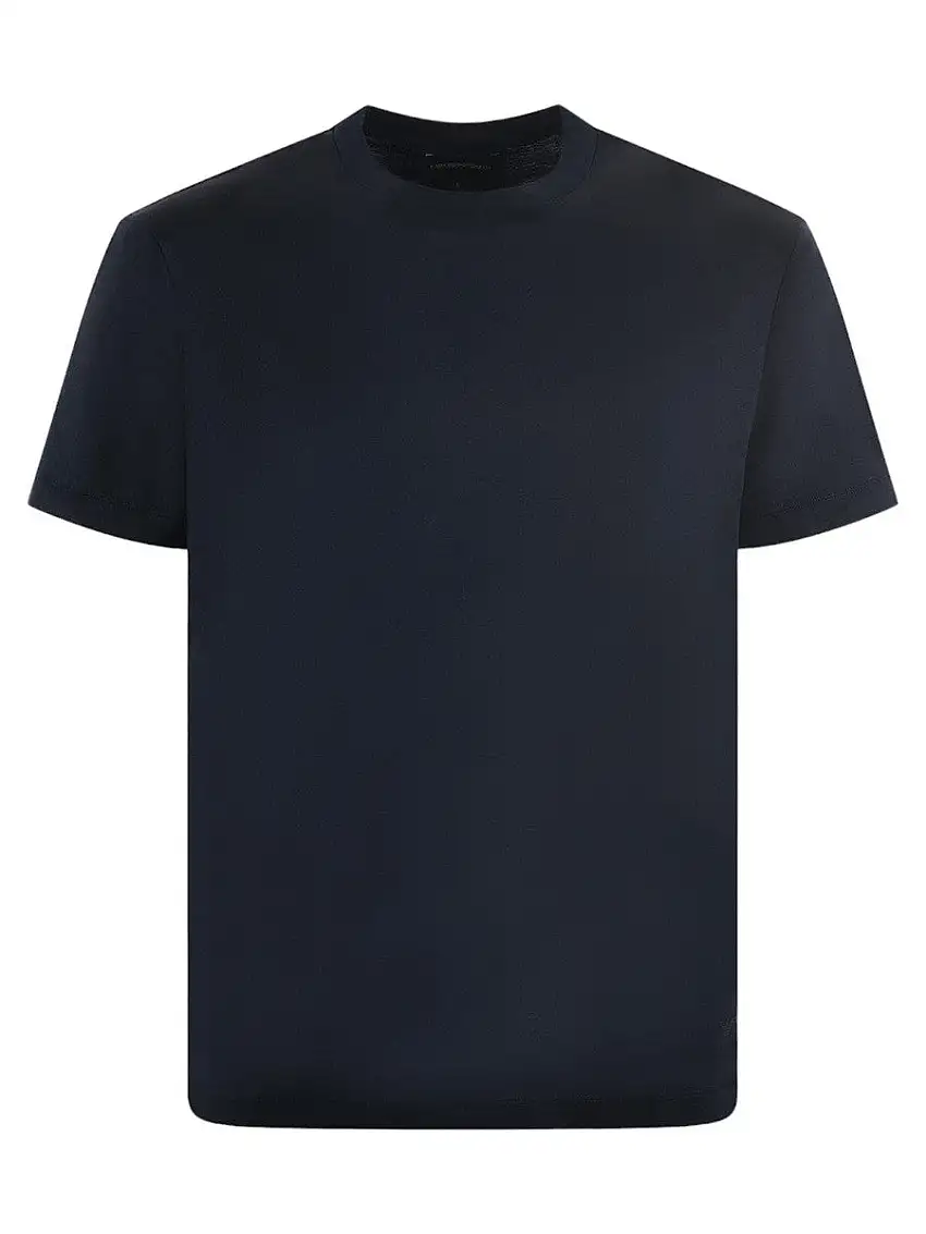 T-shirt Blu Scuro Emporio Armani in Lyocell e Cotone - Stile e Comfort