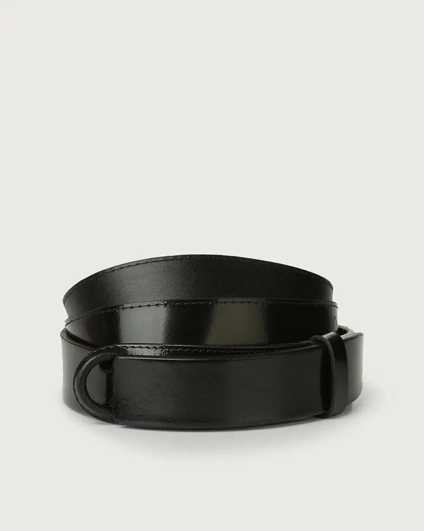 Cintura nobuckle bright in pelle lucida di Orciani su
