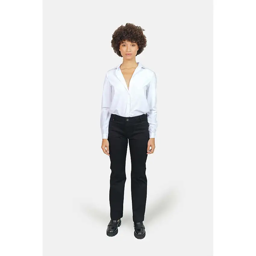 Jeans bootcut da donna in cotone elasticizzato nero F.A.M. Paris Bella