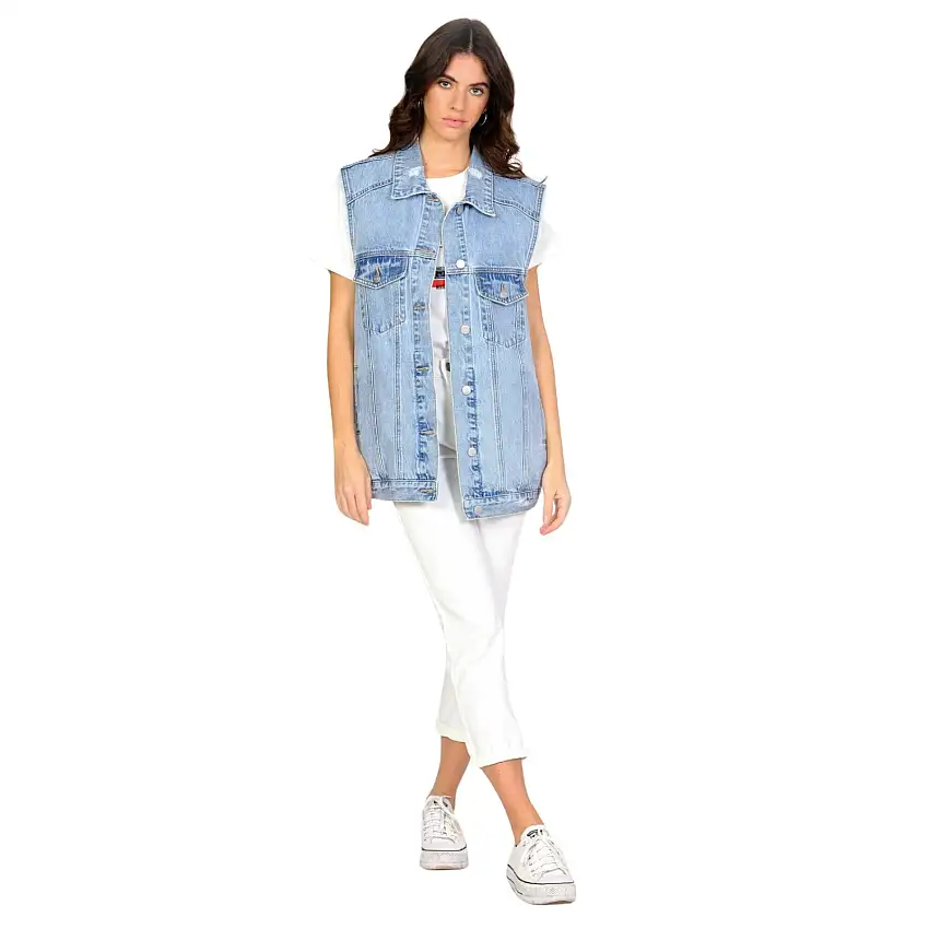 Giacca di jeans senza maniche da donna F.A.M. Paris Venise