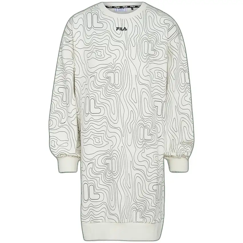 Abito bambina in felpa con scollo rotondo Fila Binswangen Aop