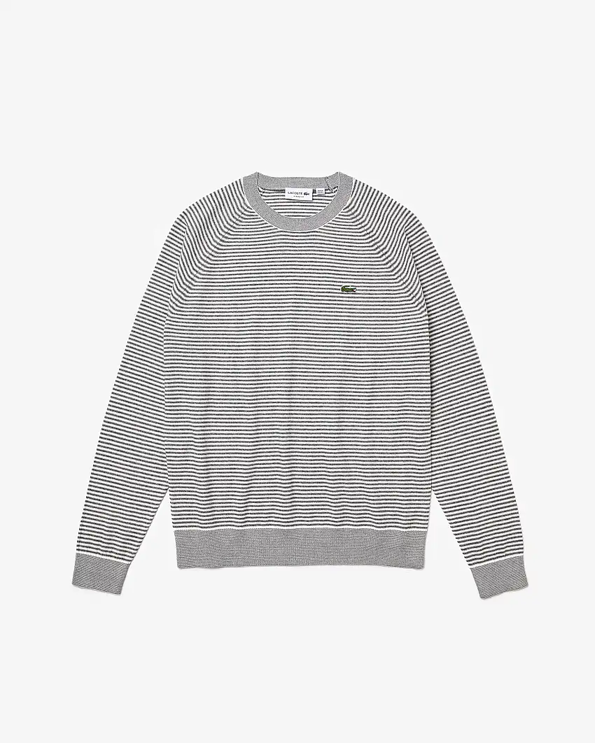 Maglia a righe nere e bianche girocollo in puro cotone