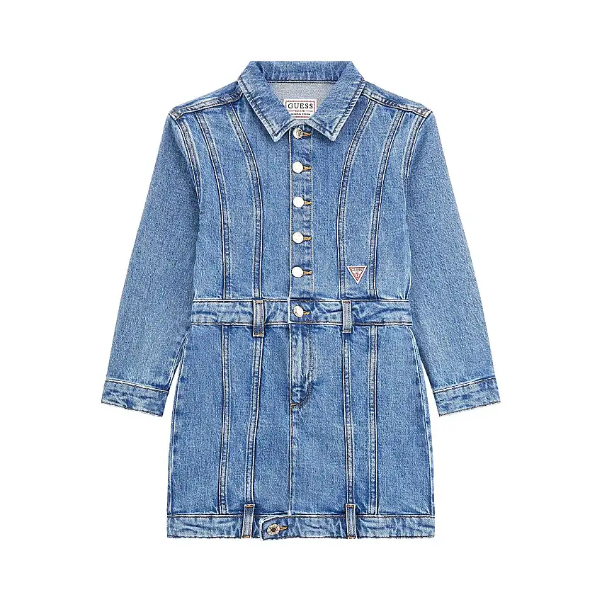 Vestito bambina in denim elasticizzato Guess