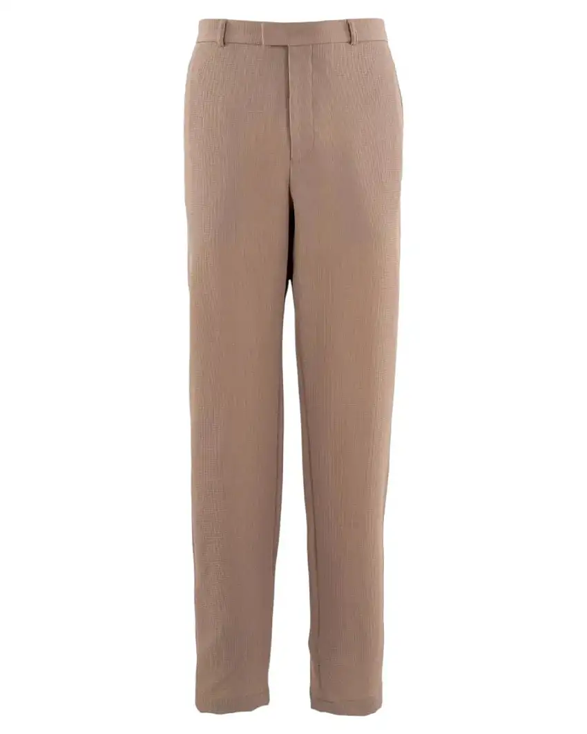 Pantaloni Chino ICON in Jersey Crepe Effetto Piquet Micro Operato