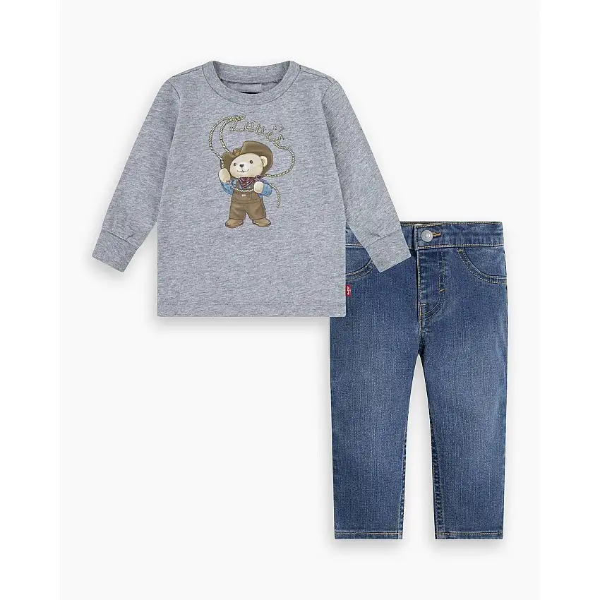 Completo t-shirt e pantaloni per bebé Levi's Cowboy