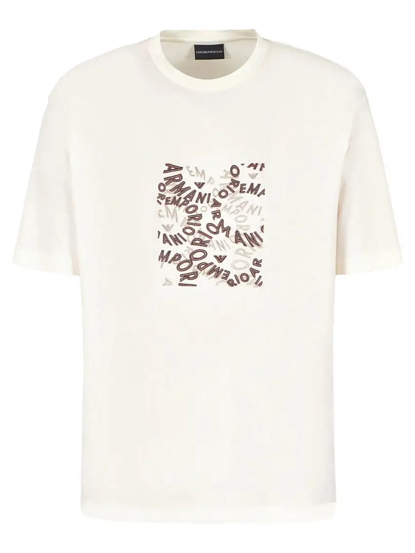 T-shirt in jersey Pima con ricamo logo